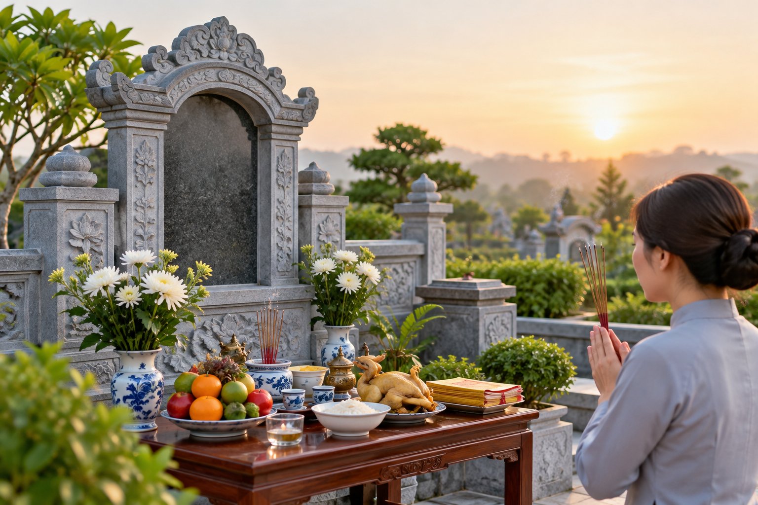 Văn khấn xin sửa mộ: Lễ vật và nghi thức