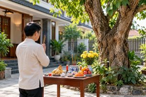 Lễ cúng xin chặt cây trước nhà: Lễ vật, bài khấn