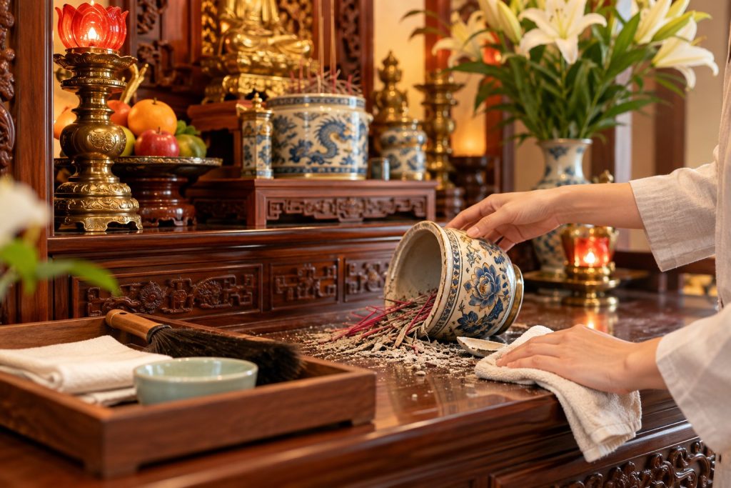Bát hương bị đổ phải làm sao? Cách xử lý đúng 4 Bát hương bị đổ phải làm sao? Cách xử lý đúng