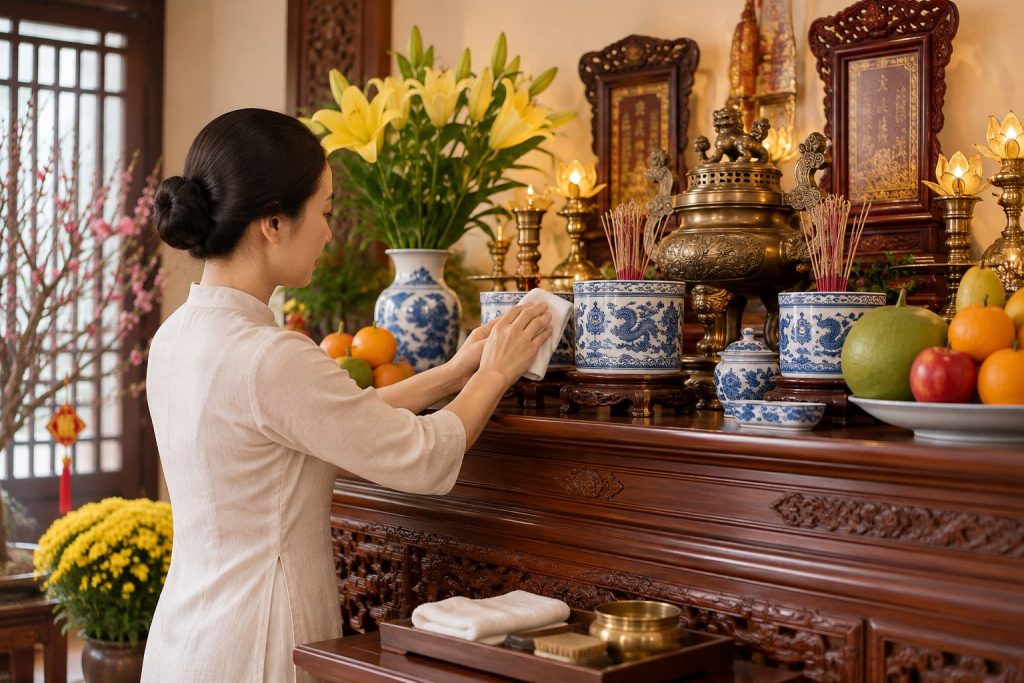 Bao sái bàn thờ cuối năm: Trình tự dễ làm 4 Bao sái bàn thờ cuối năm: Trình tự dễ làm