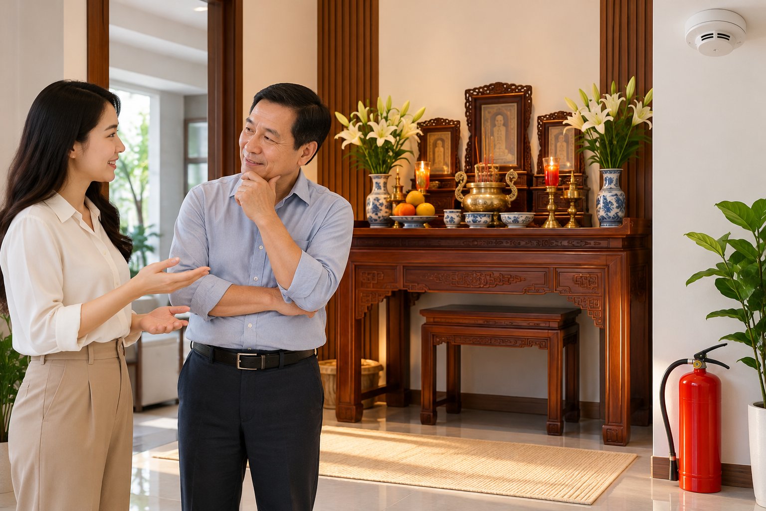 Ảnh minh hoạ: Lập bàn thờ gia tiên ở nhà thuê sao cho phù hợp?