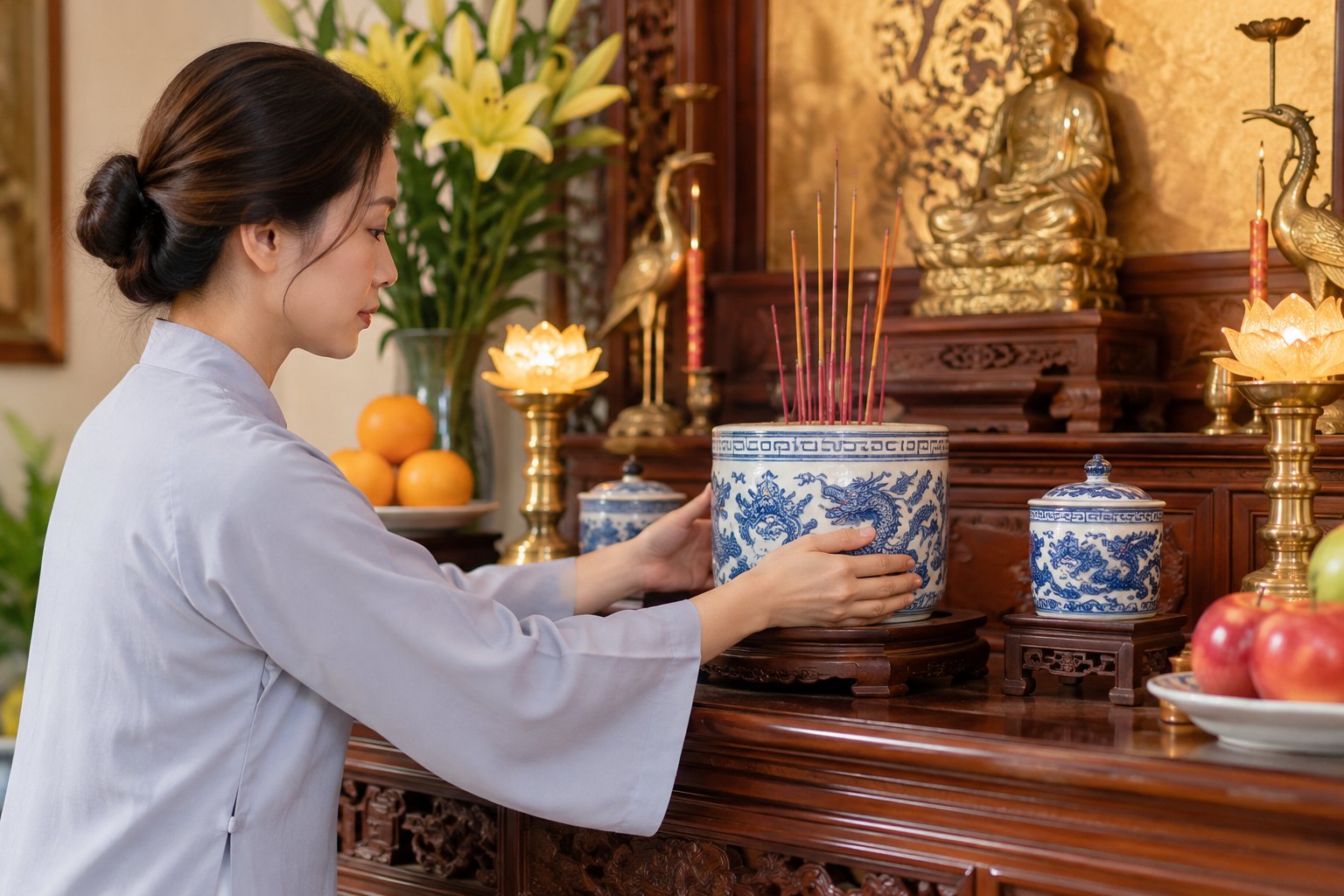 Ảnh minh hoạ: Thay bát hương cũ: Khi nào cần và cách thực hiện