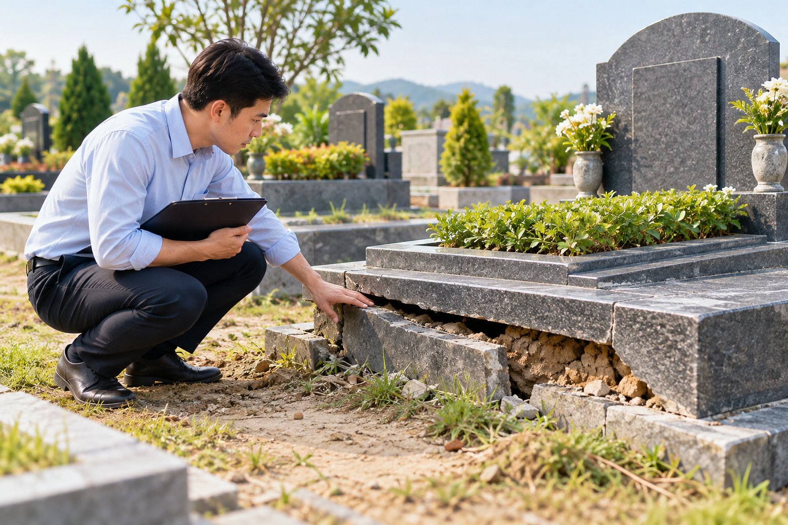 Mộ bị sụt lún phải làm sao? Cách xử lý an toàn 1 Ảnh minh hoạ: Mộ bị sụt lún phải làm sao? Cách xử lý an toàn