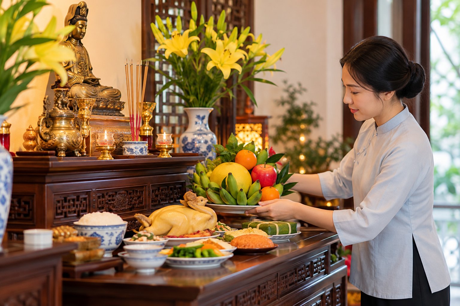 Ảnh minh hoạ: Cúng mùng 1 vào tối hôm trước có được không?