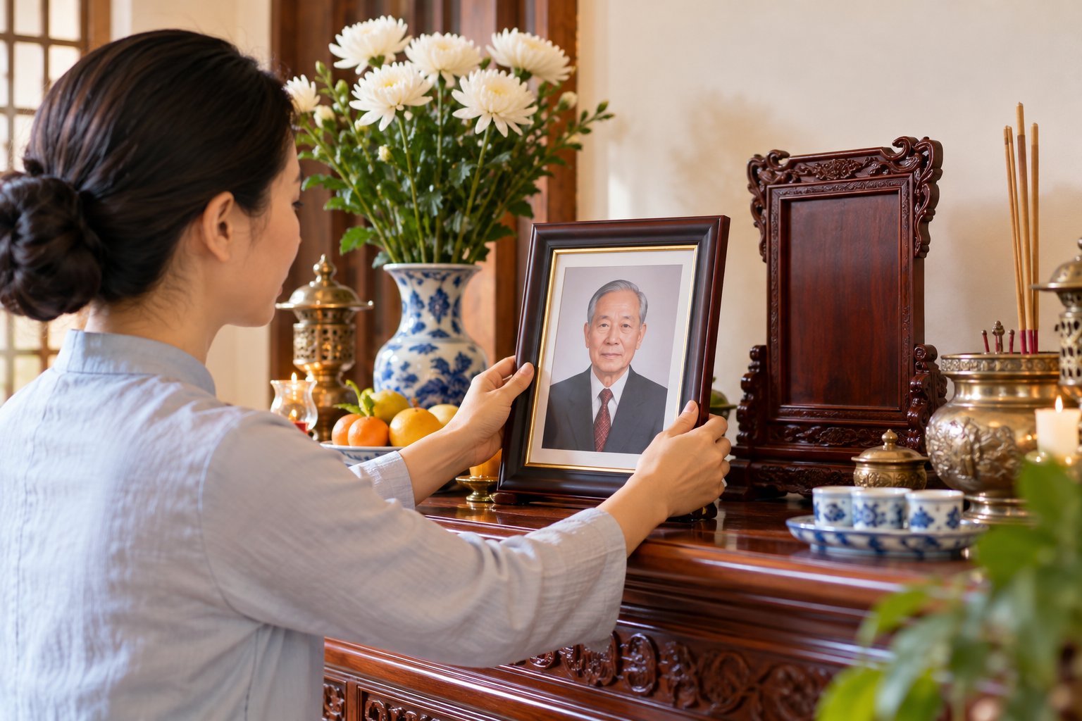 Ảnh minh hoạ: Thay ảnh thờ bị hỏng: Cách làm trang trọng, kín đáo
