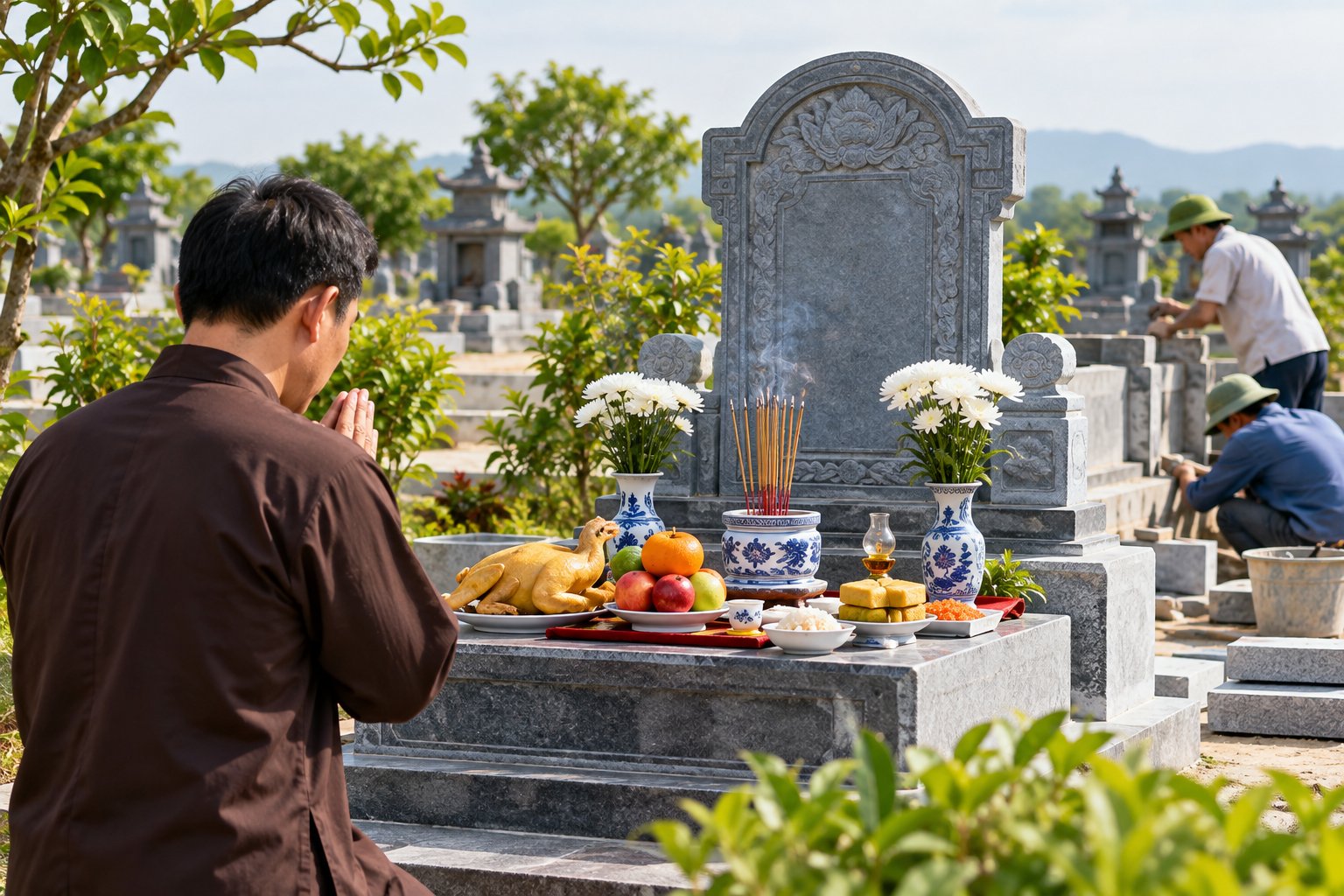 Văn khấn xin sửa mộ: Lễ vật và nghi thức 2 Ảnh minh hoạ: Văn khấn xin sửa mộ: Lễ vật và nghi thức