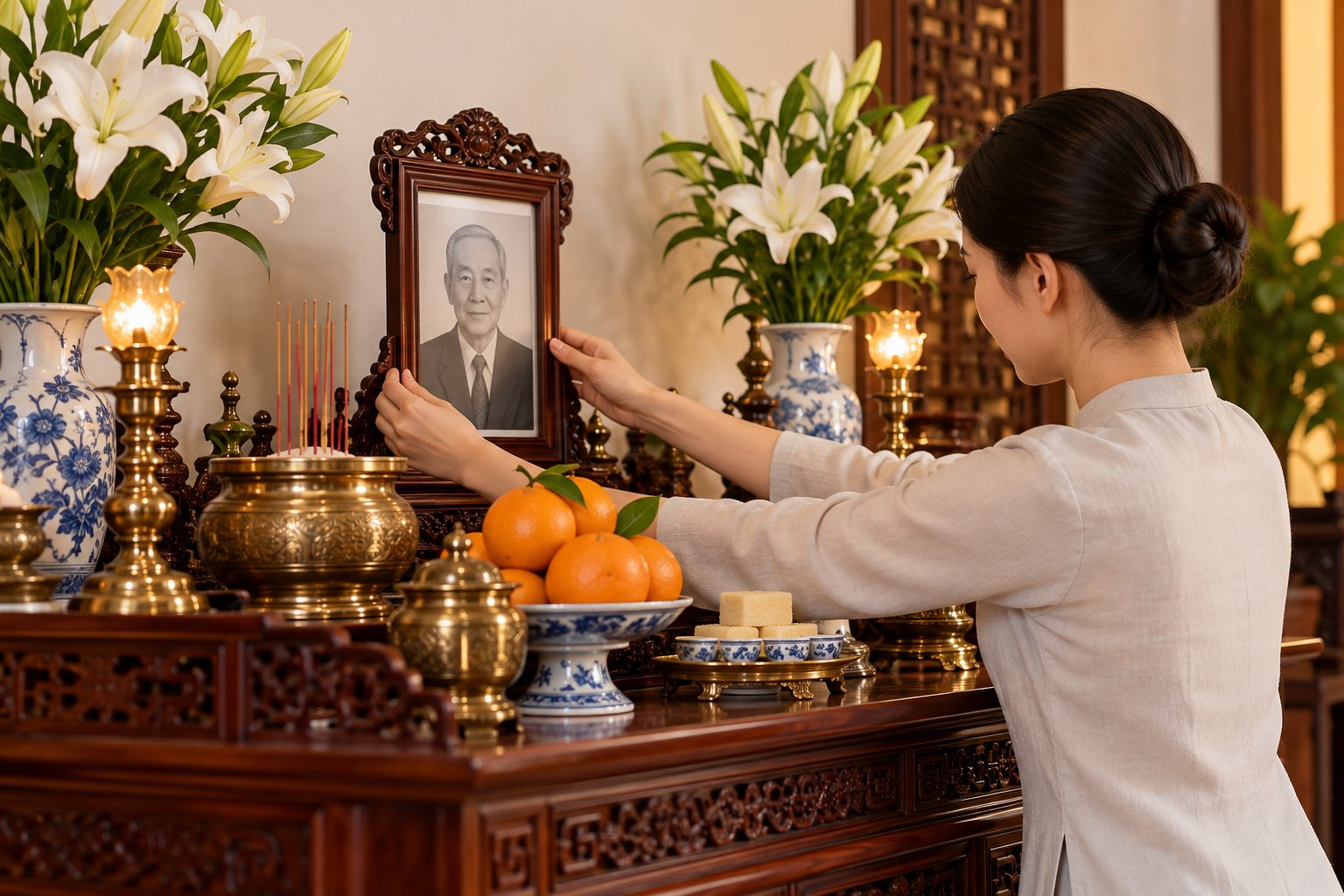 Ảnh minh hoạ: Thay ảnh thờ bị hỏng: Cách làm trang trọng, kín đáo